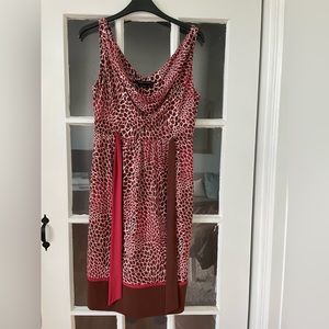 BCBG Max Azria casual dress. Great condition, front tie, muted pinks and browns